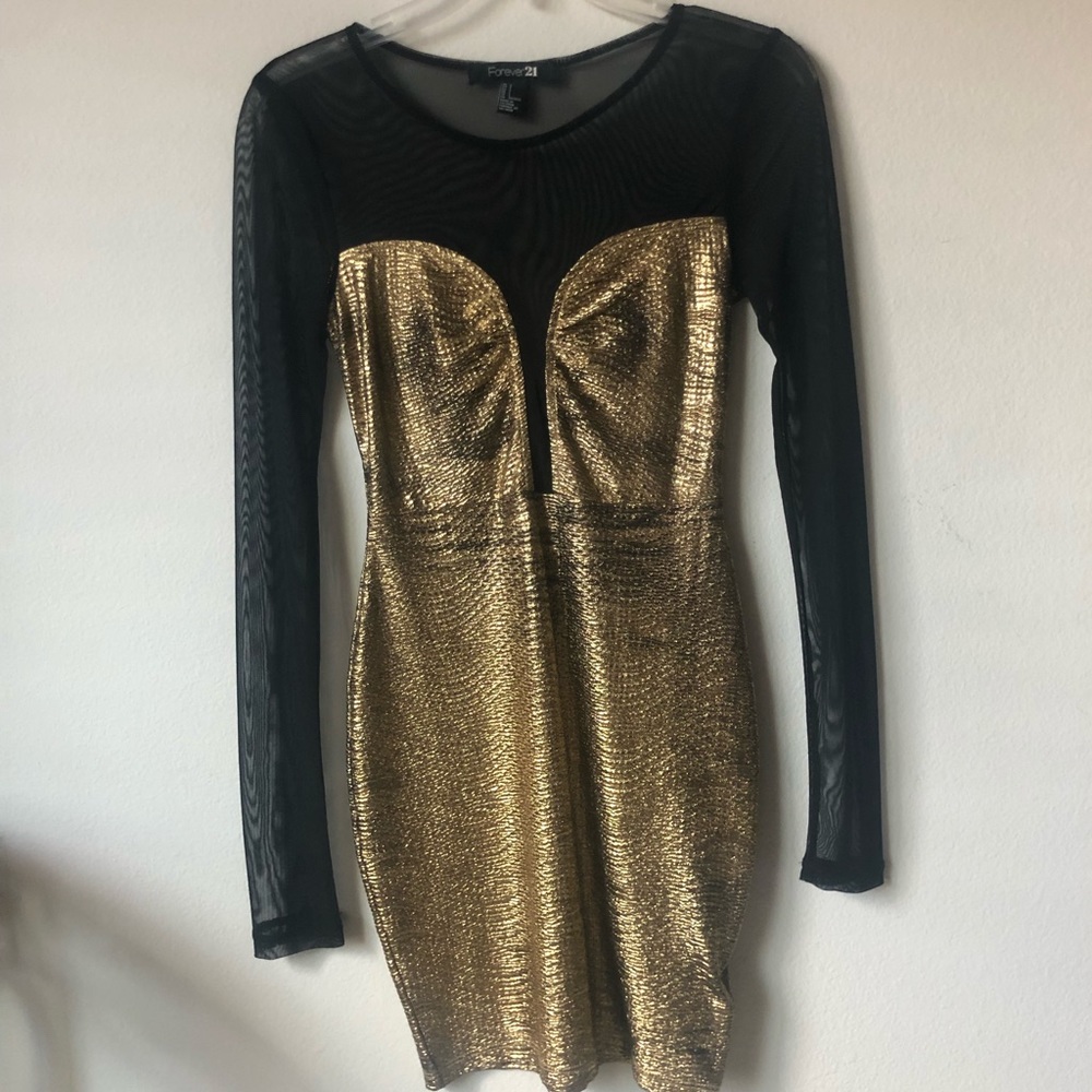 Gold Black Dress